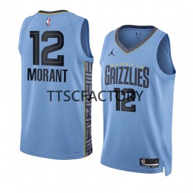 Herren NBA Memphis Grizzlies Trikot Ja Morant 12 Jordan 2022-23 Statement Edition Blau Swingman